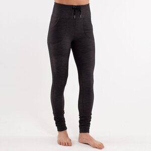 Lululemon Will Pant High Rise Black Deep Coal Slub Denim Sz 2